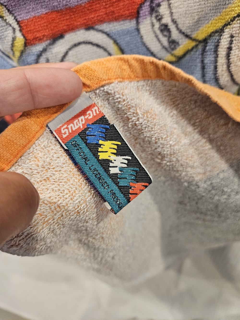 Snap On Tools Beach Towel Flank Drive In 58x32” 1990s Collector Item Cotton - Picture 7 of 10